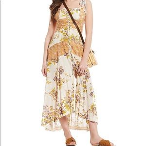 Lover Boy Floral Print Button Front Maxi Dress